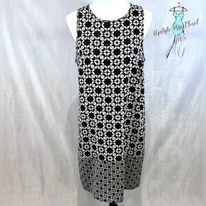Mud Pie black and white geometric print retro shirt dress size medium